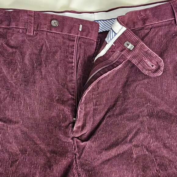 Lauren Ralph Lauren Men’s Corduroy Pants 40W 32L Burgundy Cotton Dress Trousers - Picture 3 of 10